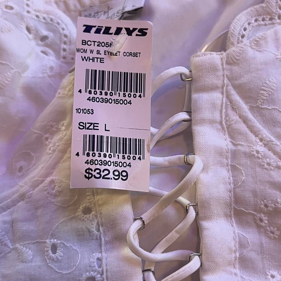 NEVER WORN Adorable eyelet underwire flounce trim corset top bralette - Picture 4 of 4